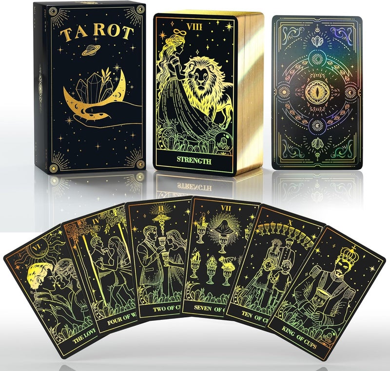 WJPC Gold Foil Edge Tarot Cards with Guidebook Set&Gift Box for Beginner& Expert. Original Design Tarot Cards Decks - Image 1